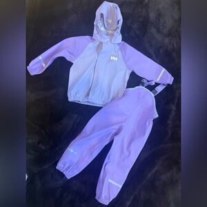 Helly Hansen Light Purple Girls 3T Rainsuit